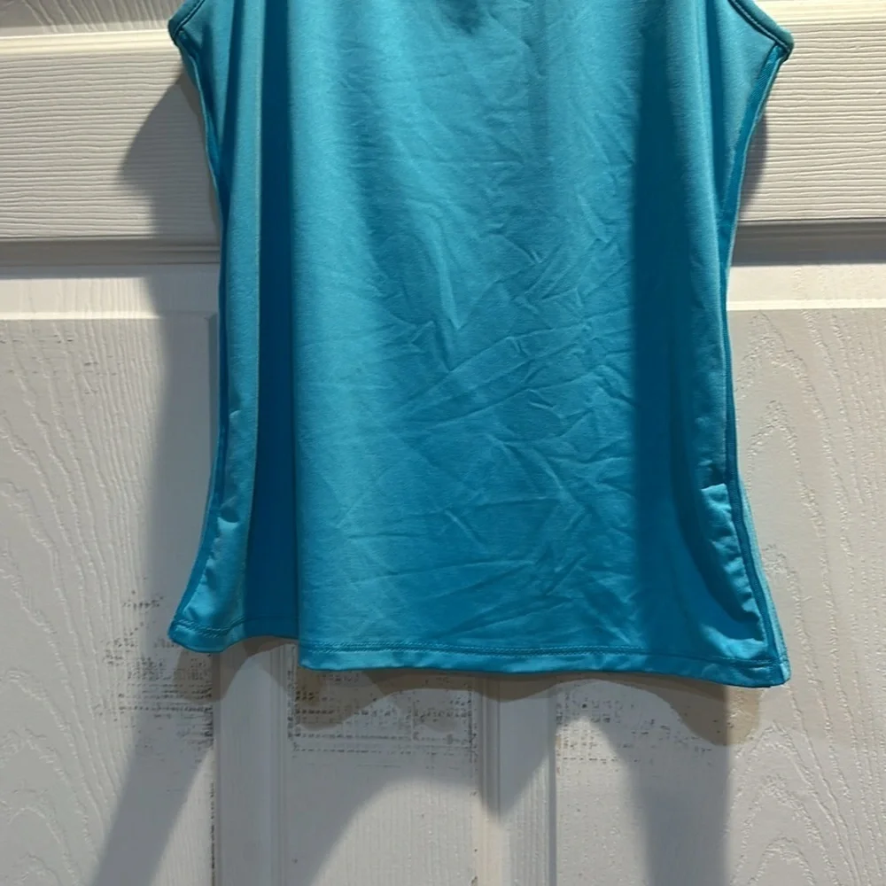 Lucky in Love Girls Core Cutout Blue Tank Top L 14 Tennis Athletic Aqua
